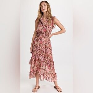 Misa Los Angeles Editha floral print ruffle smocked dress